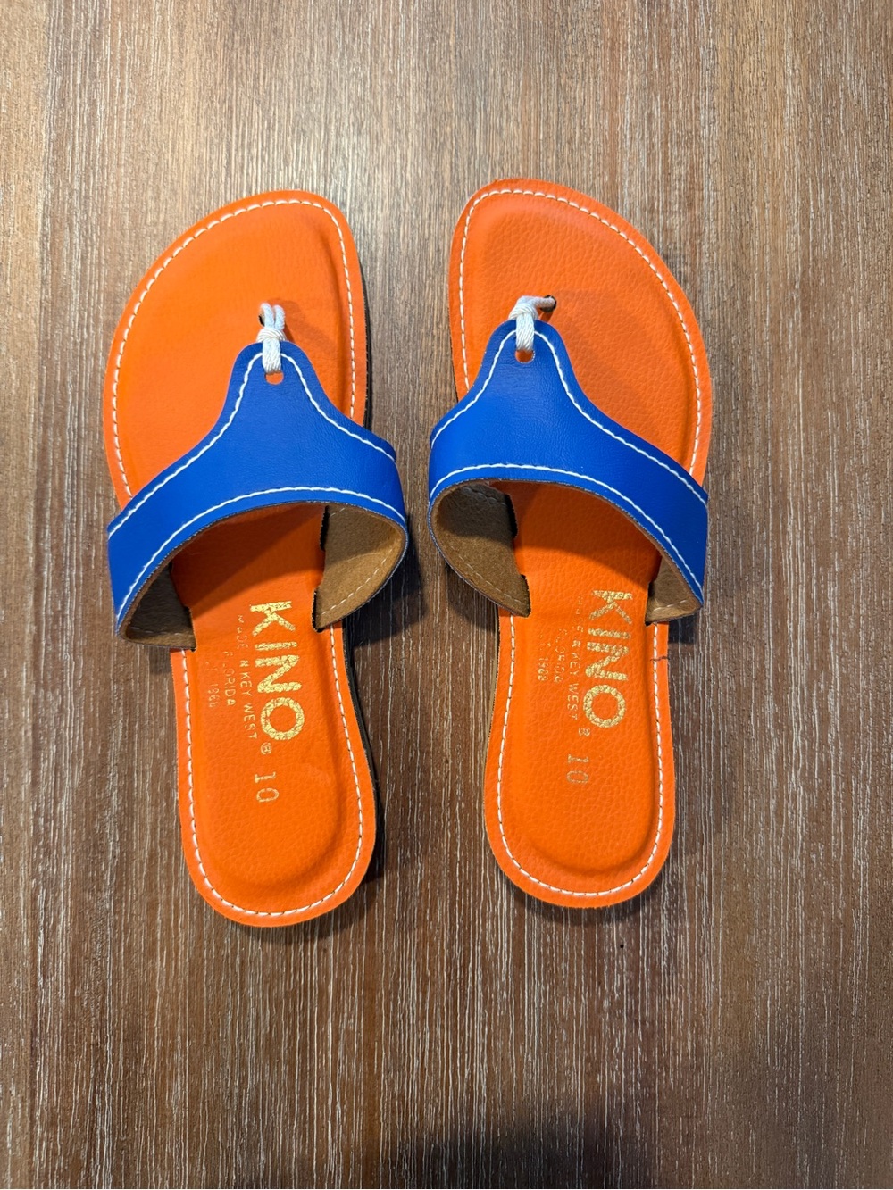 Kino Key West Classic Women’s Leather Flip Flops - Size 10
